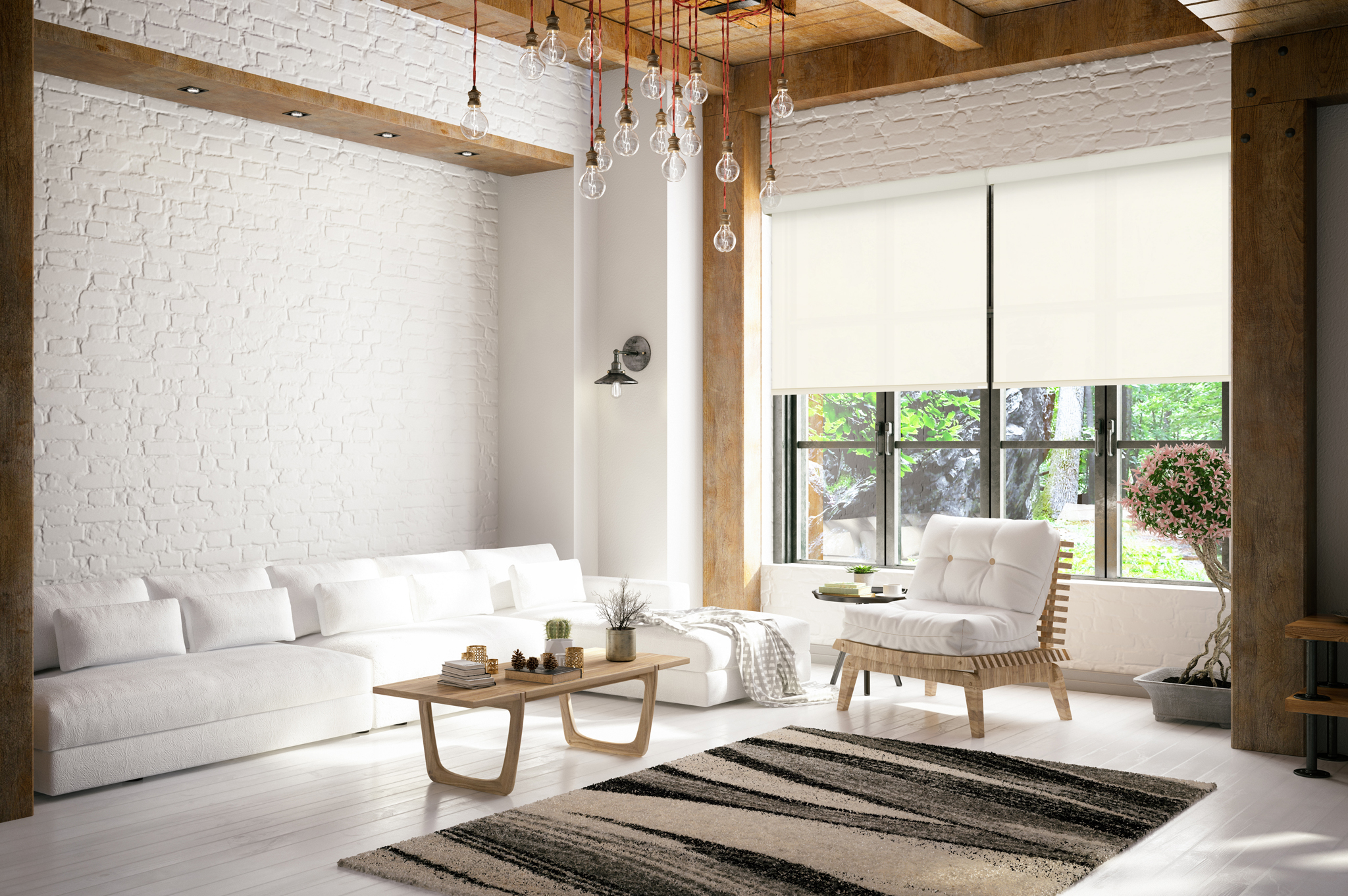 Loft room with cozy design